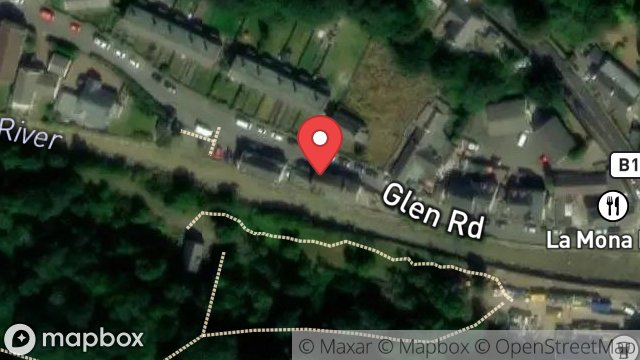 Map showing BROOKSIDE, GLEN ROAD, LAXEY, ISLE OF MAN, IM4 7AB