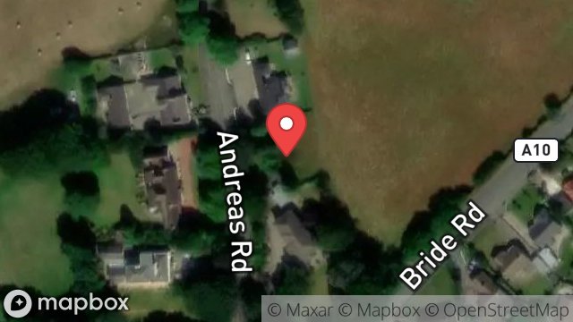 Map showing NEWSTEAD, ANDREAS ROAD, RAMSEY, ISLE OF MAN, IM8 3UE