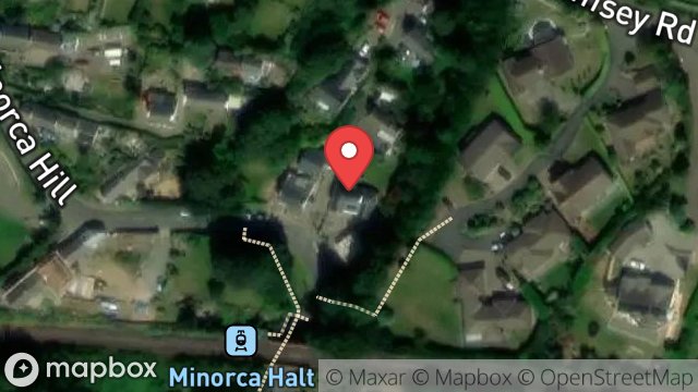 Map showing PRIMROSE COTTAGE, MINORCA VALE, LAXEY, ISLE OF MAN, IM4 7DZ