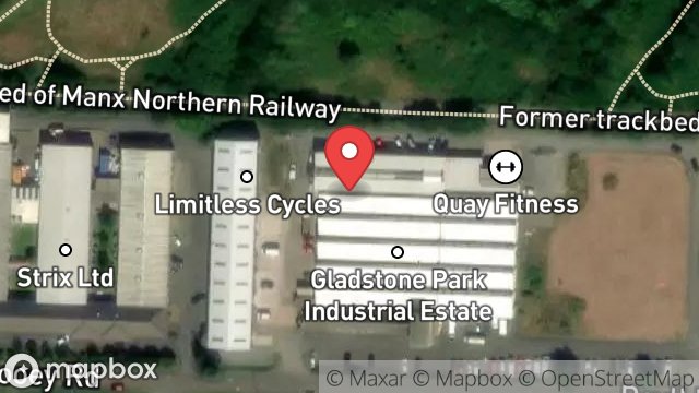 Map showing UNIT 6, GLADSTONE PARK INDUSTRIAL ESTATE, RAMSEY, ISLE OF MAN, IM8 2LA
