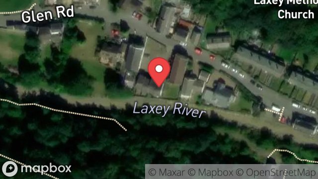 Map showing THIE NY HAWIN, 5, RIVERSCOURT, GLEN ROAD, LAXEY, ISLE OF MAN, IM4 7AG