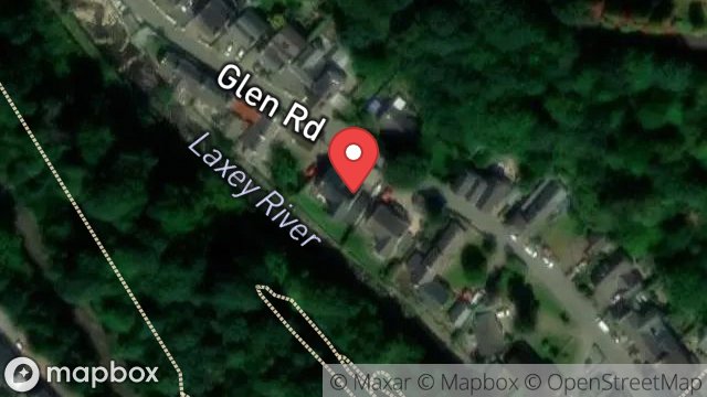 Map showing RIVERBANK HOUSE, GLEN ROAD, LAXEY, ISLE OF MAN, IM4 7AN