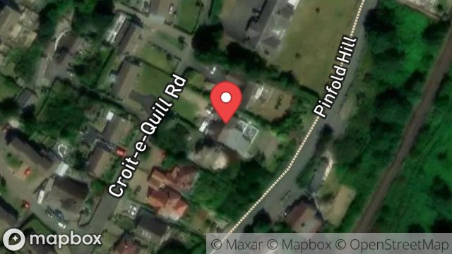 Map showing THIE VOOINJER VEG, CROIT-E-QUILL ROAD, LAXEY, ISLE OF MAN, IM4 7JG