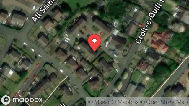 Map showing 12, CROIT-E-QUILL CLOSE, LAXEY, ISLE OF MAN, IM4 7JE