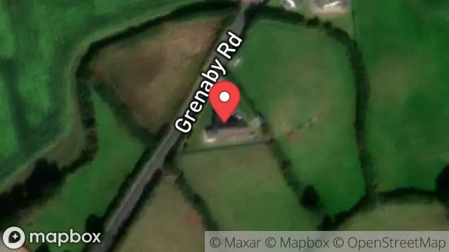 Map showing RAMSCRAIGS, GRENABY ROAD, DOGMILLS, RAMSEY, ISLE OF MAN, IM7 4AN