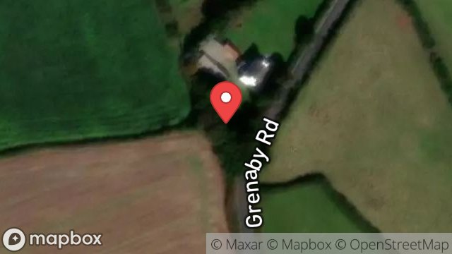 Map showing THE BARN, BALLAVARTEEN WEST, GRENABY ROAD, DOGMILLS, RAMSEY, ISLE OF MAN, IM7 4AN