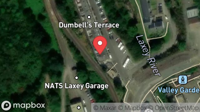 Map showing STUDIO FLAT, 2, DUMBELLS TERRACE, LAXEY, ISLE OF MAN, IM4 7NY