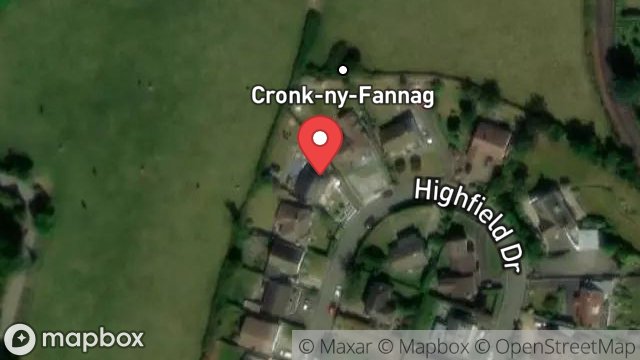 Map showing THORNHILL, HIGHFIELD DRIVE, BALDRINE, ISLE OF MAN, IM4 6EE