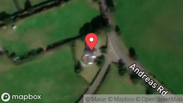 Map showing THIE GAREY, ANDREAS ROAD, ANDREAS, ISLE OF MAN, IM7 4EW