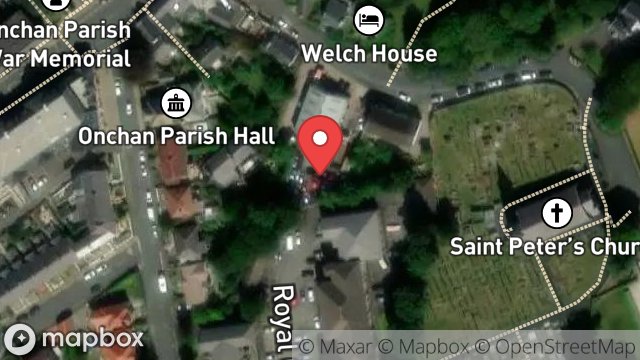 Map showing LAND TO REAR OF GARAGE, CHURCH ROAD, ONCHAN, ISLE OF MAN, IM3 1LQ