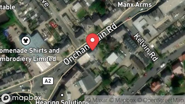 Map showing GREENFIELD HOUSE, 14, MAIN ROAD, ONCHAN, ISLE OF MAN, IM3 1AS