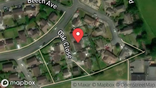 Map showing 3, OAK CLOSE, ONCHAN, ISLE OF MAN, IM3 3HR