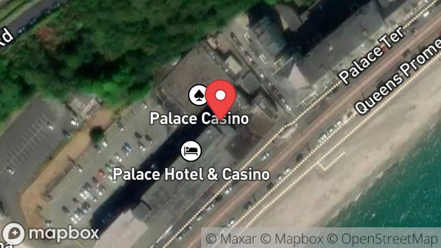Map showing CASINO, PALACE BUILDINGS, CENTRAL PROMENADE, DOUGLAS, ISLE OF MAN, IM2 4NA