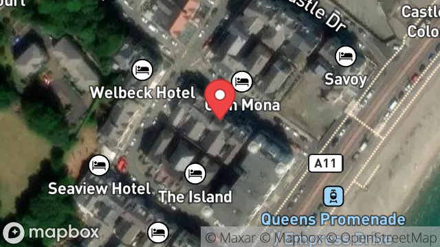 Map showing BRADFORD, 5, MONA DRIVE, DOUGLAS, ISLE OF MAN, IM2 4LG