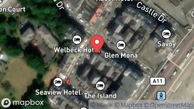 Map showing NELSON, 11, MONA DRIVE, DOUGLAS, ISLE OF MAN, IM2 4LG
