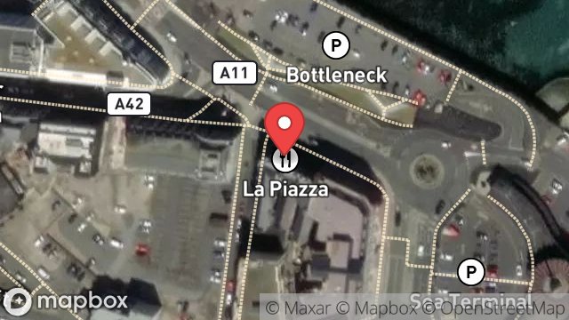 Map showing LA PIAZZA PIZZERIA, GRAND VIEW HOTEL, LOCH PROMENADE, DOUGLAS, ISLE OF MAN, IM1 2BT