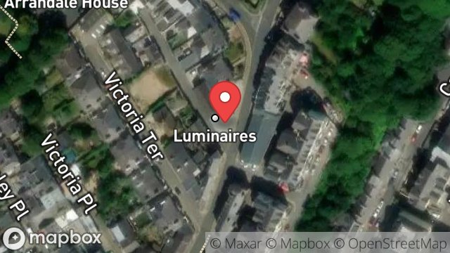 Map showing LUMINAIRES, THE OLD BAKERY, JAMES PLACE, DOUGLAS, ISLE OF MAN, IM2 4HD