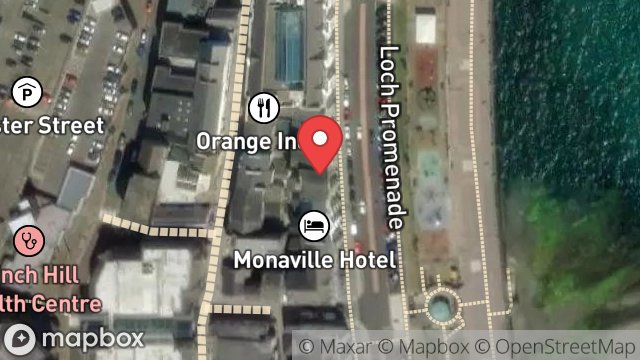 Map showing MARINA HOTEL, 47, LOCH PROMENADE, DOUGLAS, ISLE OF MAN, IM1 2LZ