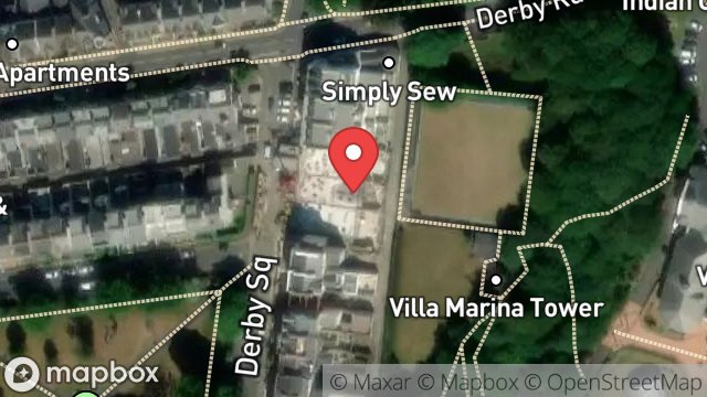 Map showing VINE VILLA, 8, DERBY SQUARE, DOUGLAS, ISLE OF MAN, IM1 3LS