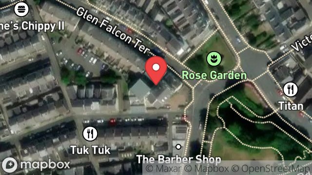 Map showing BREWERY AND PREMISES, GLEN FALCON ROAD, DOUGLAS, ISLE OF MAN, IM2 3HR