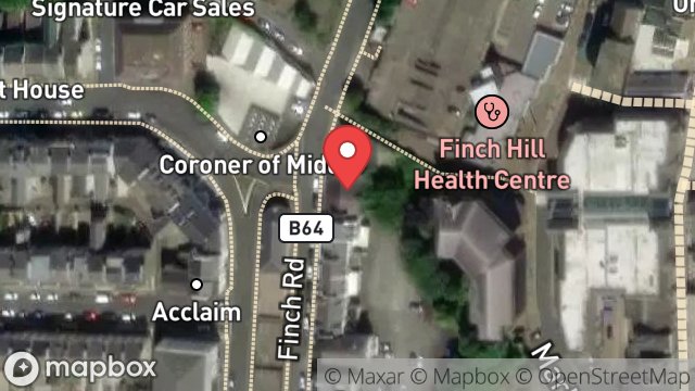 Map showing 38, FINCH ROAD, DOUGLAS, ISLE OF MAN, IM1 2PP