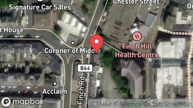 Map showing 40, FINCH ROAD, DOUGLAS, ISLE OF MAN, IM1 2PP