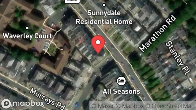 Map showing 1, DRURY TERRACE, DOUGLAS, ISLE OF MAN, IM2 3HY