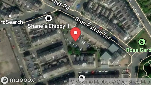 Map showing DEVELOPMENT SITE, GLEN FALCON TERRACE, MURRAYS ROAD, DOUGLAS, ISLE OF MAN, IM2 3HD