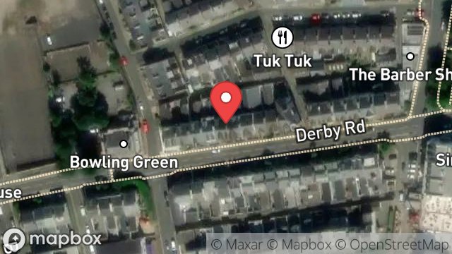 Map showing FLAT 1, 24, DERBY ROAD, DOUGLAS, ISLE OF MAN, IM2 3ET