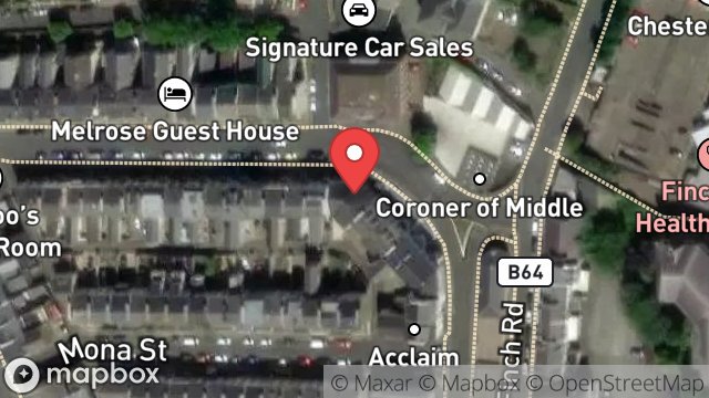 Map showing 19, MOUNT HAVELOCK, DOUGLAS, ISLE OF MAN, IM1 2QG