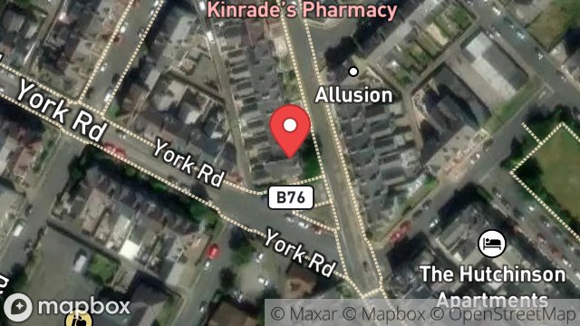 Map showing BIRCHFIELD HOUSE, YORK ROAD, DOUGLAS, ISLE OF MAN, IM2 3BN