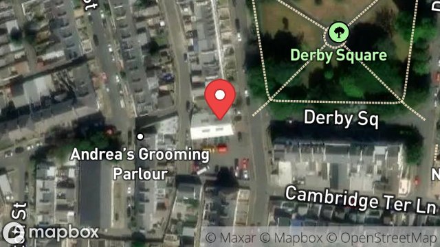 Map showing NATIONAL TYRES & AUTOCARE, 45-46, DERBY SQUARE, DOUGLAS, ISLE OF MAN, IM1 3LP