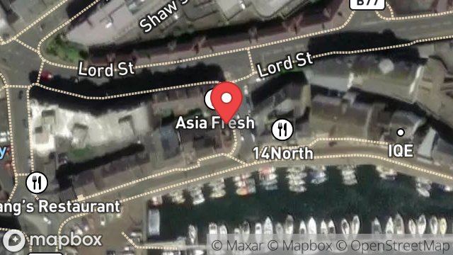 Map showing VINO, 1, QUINES CORNER, DOUGLAS, ISLE OF MAN, IM1 4LF