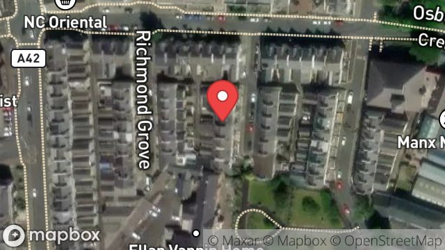 Map showing 10, OSBORNE GROVE, DOUGLAS, ISLE OF MAN, IM1 3LE