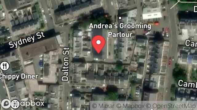 Map showing JAIMES KITCHEN, THE DAIRY, SPRING GARDENS, DOUGLAS, ISLE OF MAN, IM1 3JN