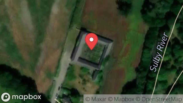 Map showing OUTBUILDINGS, STAWARD FARM HOUSE, LANE FROM SULBY CLADDAGH TO STEWARD FARM, SULBY, ISLE OF MAN, IM7 2BA