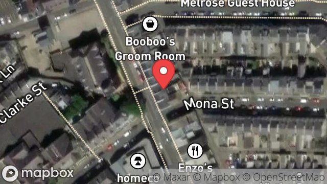 Map showing SHOP, 64, BUCKS ROAD, DOUGLAS, ISLE OF MAN, IM1 3AF