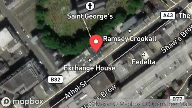 Map showing EXCHANGE HOUSE, 54-58, ATHOL STREET, DOUGLAS, ISLE OF MAN, IM1 1JD