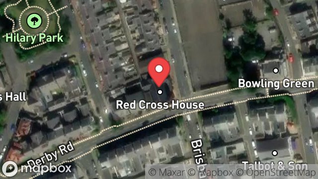 Map showing JIMMY CROSBIE MEMORIAL BANDROOM, DERBY ROAD, DOUGLAS, ISLE OF MAN, IM2 3EN