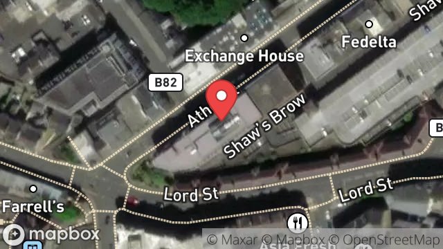 Map showing ST GEORGES HOUSE, 45-51, ATHOL STREET, DOUGLAS, ISLE OF MAN, IM1 1LA