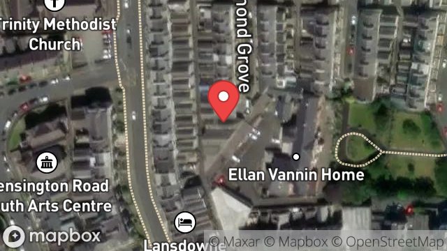 Map showing 24, RICHMOND GROVE, DOUGLAS, ISLE OF MAN, IM1 3JZ