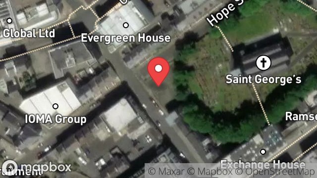 Map showing 20, ST GEORGES STREET, DOUGLAS, ISLE OF MAN, IM1 1AH