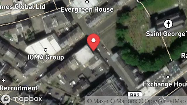 Map showing FORESTER'S ARMS, 17, ST GEORGES STREET, DOUGLAS, ISLE OF MAN, IM1 1AJ