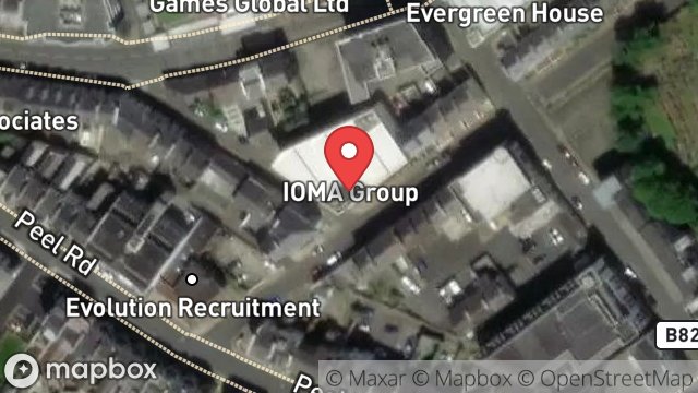 Map showing IOMA HOUSE, HOPE STREET, DOUGLAS, ISLE OF MAN, IM1 1AP