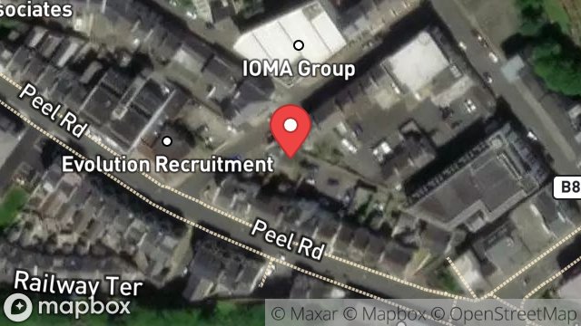 Map showing GARAGE & STORE REAR, 11, PEEL ROAD, DOUGLAS, ISLE OF MAN, IM1 4LR