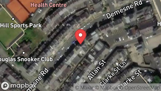 Map showing FLAT 3, 21, DEMESNE ROAD, DOUGLAS, ISLE OF MAN, IM1 3DZ