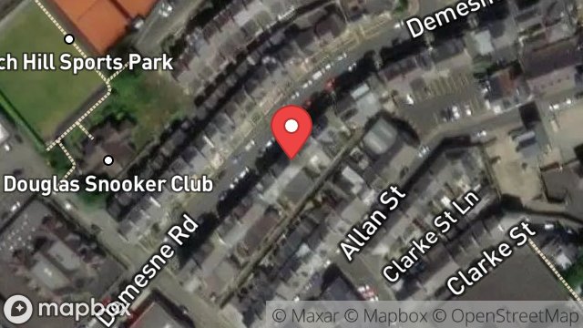 Map showing COMMUNAL/LANDLORDS, 23, DEMESNE ROAD, DOUGLAS, ISLE OF MAN, IM1 3DZ