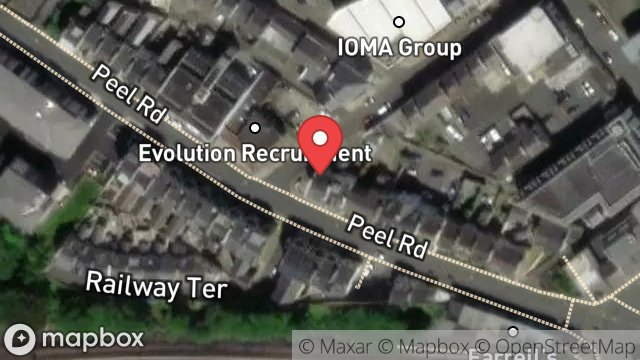 Map showing WOOD LAW, FIRST FLOOR, 16, PEEL ROAD, DOUGLAS, ISLE OF MAN, IM1 4LR