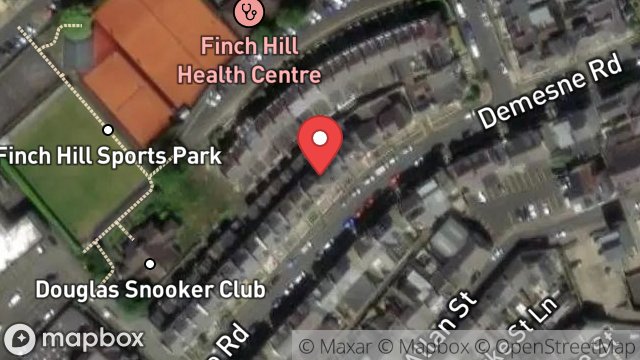 Map showing 20, DEMESNE ROAD, DOUGLAS, ISLE OF MAN, IM1 3DY