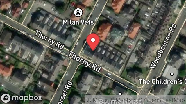 Map showing 14, THORNY ROAD, DOUGLAS, ISLE OF MAN, IM2 5ED